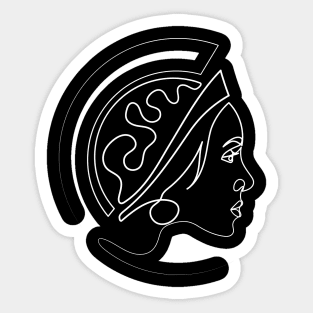 Warrior Woman | One Line Drawing | One Line Art | Minimal | Minimalist Sticker